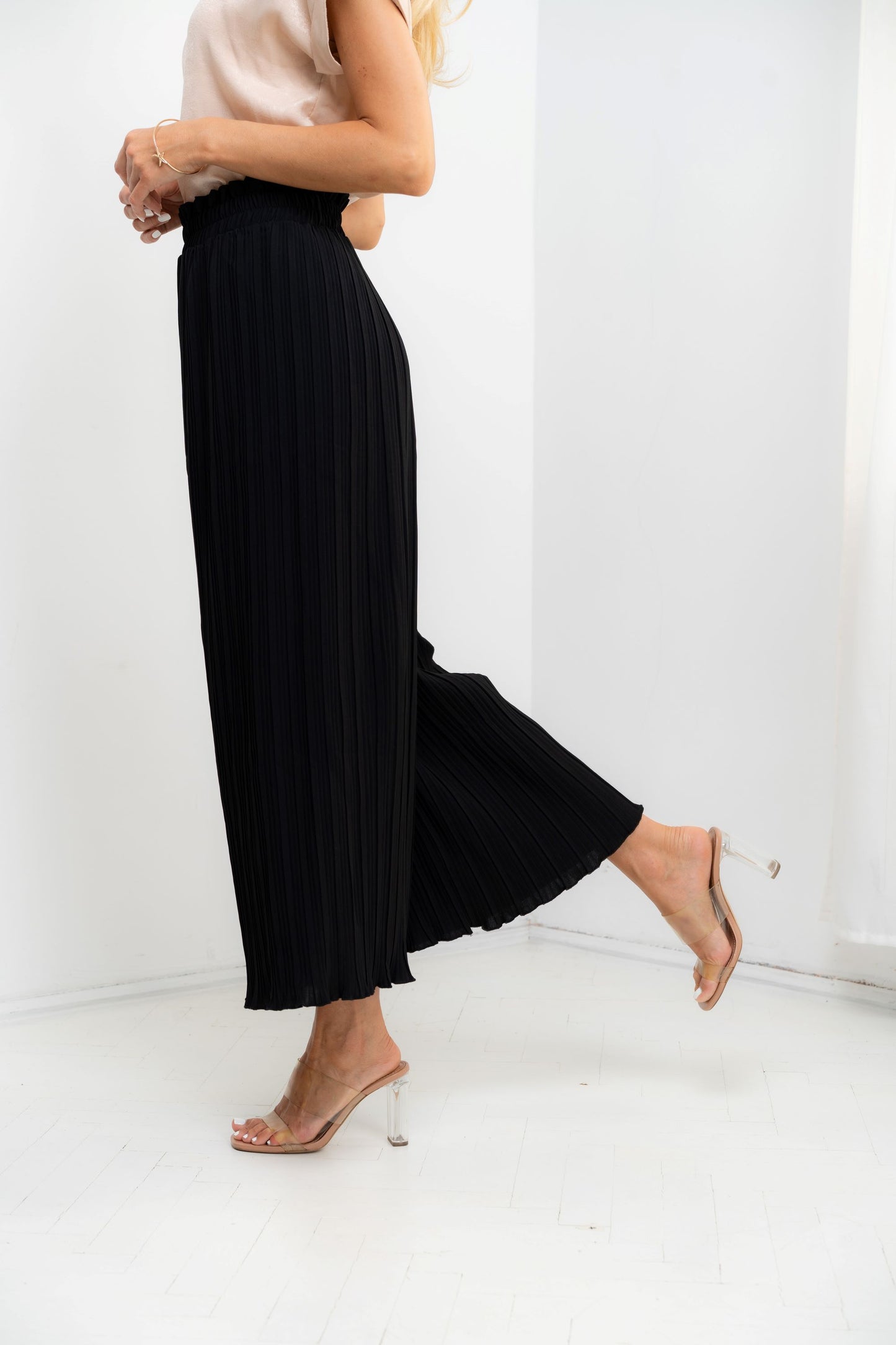 Dubai - Fusta-pantalon plisat, elegant, negru