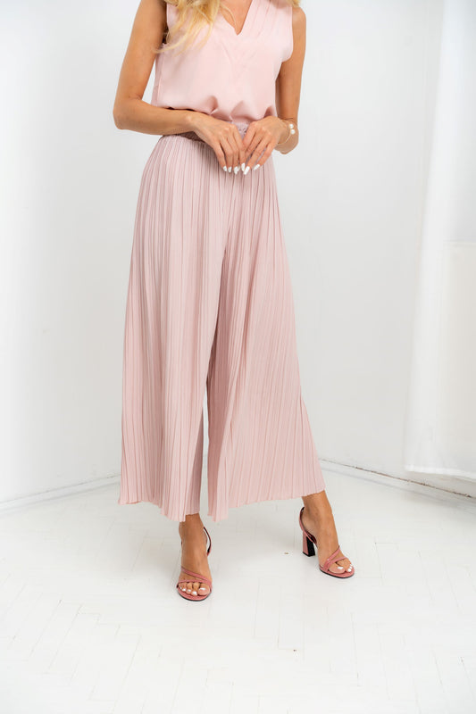 Dubai - Fusta-pantalon plisat, elegant roz