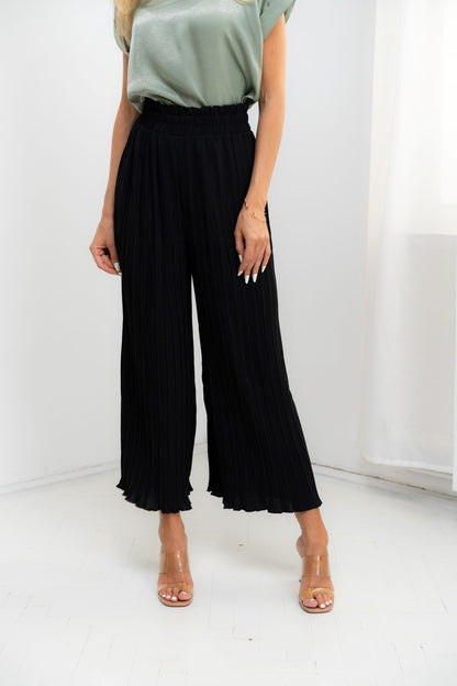 Dubai - Fusta-pantalon plisat, elegant, negru