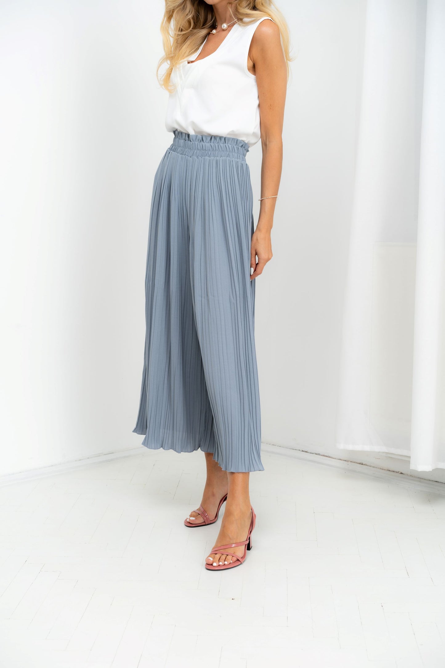 Dubai - Fusta-pantalon plisat, elegant, gri