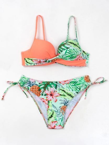 Caraibe - costum de baie 2 piese design tropical, coral